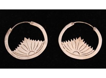 Costume Jewelry Lotus Hoop Earrings