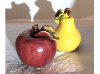 Decorative Glass Apple & Pear Figures