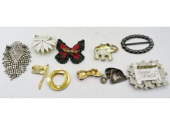Lovely Lot Of 10 Vintage Brooches