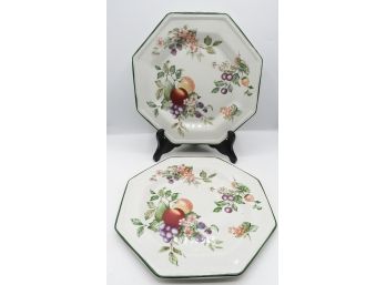 Beautiful Johnson Bro  Decorative Plates - 'Fresh Fruit' - England 1883  Lot Of 2
