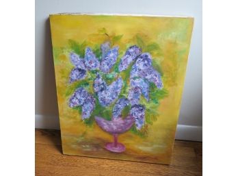 Stunning  Lavender Floral Painting On Canvas - Signed MalFonso