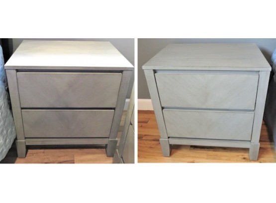Stylish Gray 2-drawer Night Stands - Set Of 2