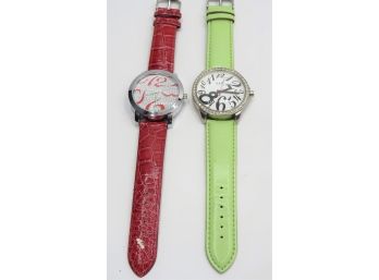 Red & Green Fashion Watches - Set Of 2