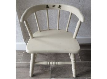 Children's White Wood Chair With Cherub Stickers