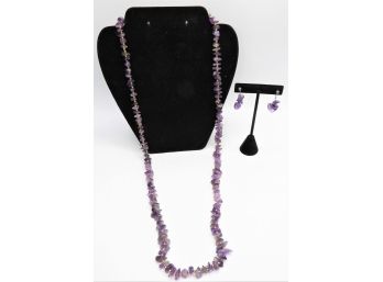 Carol Dauplaise Amethyst Earrings & Matching Necklace