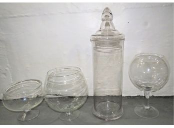 Assorted Glass Jars  - Set Of 4