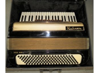 Vintage Hohner 300 MS Accordion With Hohner Storage Case