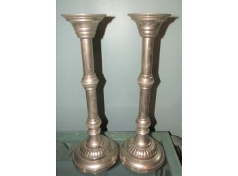 Silver-tone Candle Stick Holders - Set Of 2