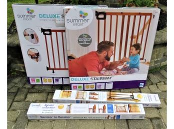 Summer Infant Deluxe Stairway Set Wood Gate & Banister To Banister Universal Kit - Set Of 4 - NEW