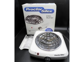 Proctor Silex Adjustable 5th Burner Electric Stove Single Hot Plate Heater - In Original Box