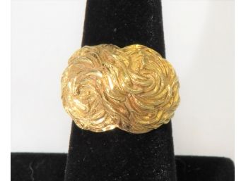 18K Italy Yellow Gold Ring Weight: 11.6 Grams Size: 7 1/2