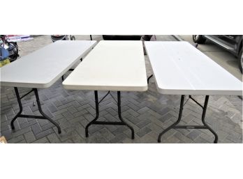 3 Lifetime Plastic Banquet Folding Tables - Set Of 3