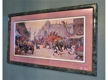 Framed James Gurney Signed Print 'dinosaur Boulevard'