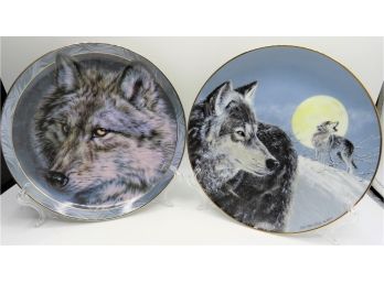 Bradford Exchange 'entrancing Glance' & 'In The Eye Of The Moon' Collectible Plates - Set Of 2