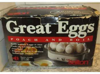 Salton Great Eggs Poach & Boil Electric Countertop Egg Cooker & Instruction Booklet