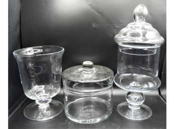 Glass Jars And Vase - Assorted Set Of 3