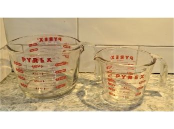 Pyrex Glass Measuring Cups - Set Of 2