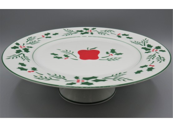 Apple Design Pedestal Cake Plate - Original Box