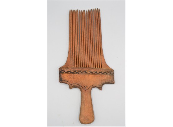 Vintage Hand Carved Wood Hair Comb/Hair Pick Decor