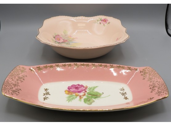 Beautiful Floral Dishware - Assorted Set Of 2