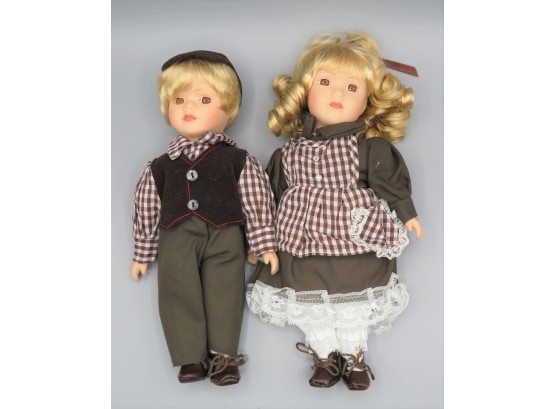 Wyndham Lane Collection Heidi & Eric Porcelain Doll Set Of 2 - In Original Box With Certificate