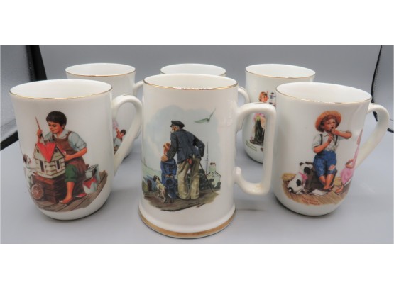 Norman Rockwell Museum Mugs - Set Of 6