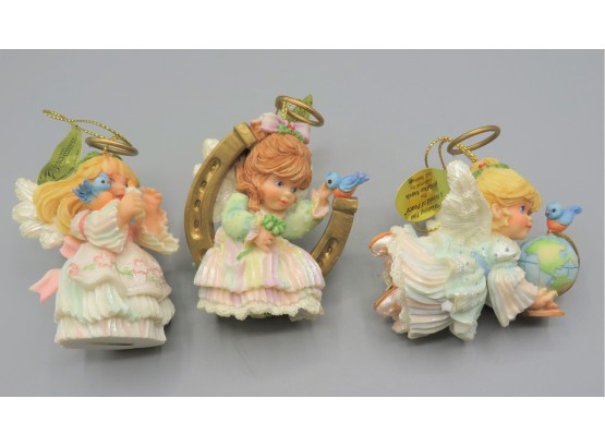 Holly Day Angels Collection By G.g. Santiago Angel Ornaments - Set Of 3