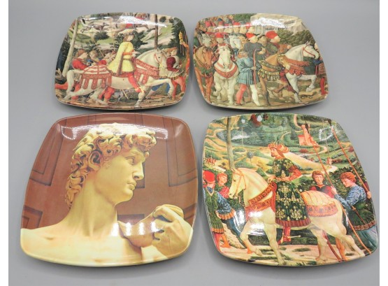 Decorative Crafts Inc. Melamine Square Appetizer Plates - Set Of 4