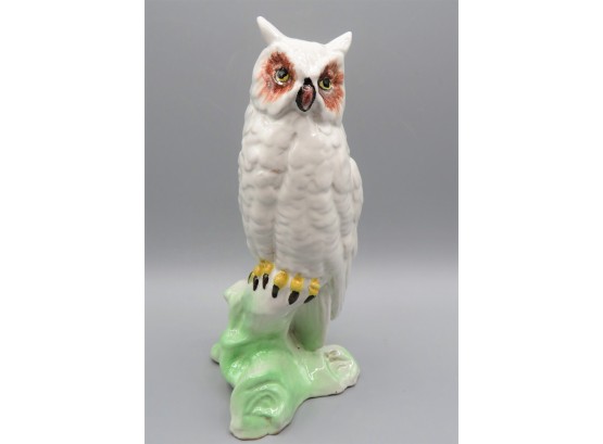 Unique Ceramic White Owl Figurine