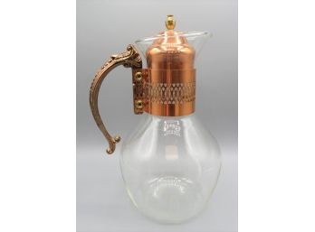 Glass With Copper Accents Carafe