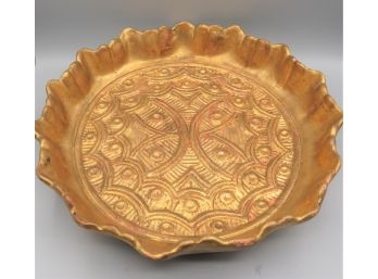 Nora Fenton Import Round Gold-tone Plate - Made In Italy