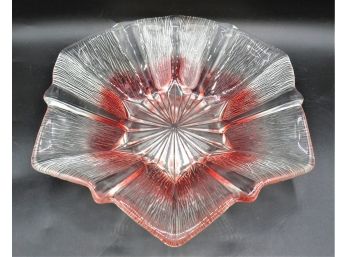 Red Tinted Decorative Glass Dish