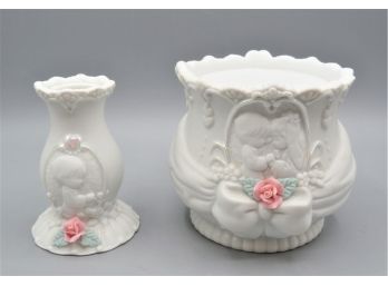 Precious Moments 1994 Assorted Set Of 2 Candle Holders