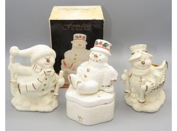Assorted Snowman Decorations  - Set Of 3