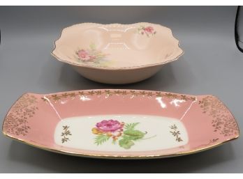 Beautiful Floral Dishware - Assorted Set Of 2
