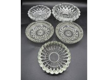 Cut Glass Ashtrays - Assorted Set Of 5