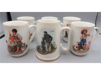 Norman Rockwell Museum Mugs - Set Of 6