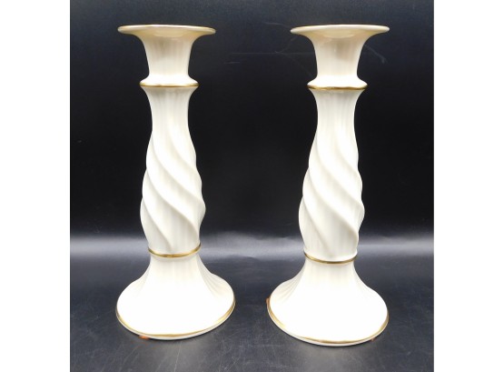 Lenox 24K Gold Candle Stick Holders - Set Of Two