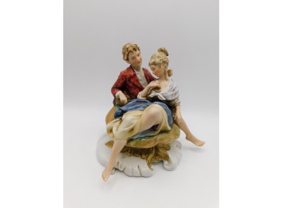 Vintage Capodimonte Style Porcelain Man & Woman Figurine
