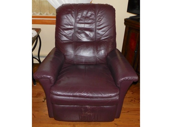 La-Z-Boy Deep Purple Leather Arm Pull Recliner Chair