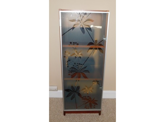 Stylis Floral Design Frosted Glass Storage Cabinet