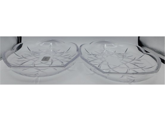 Gotham Cut Glass Serving Platter Set - Set Of Two