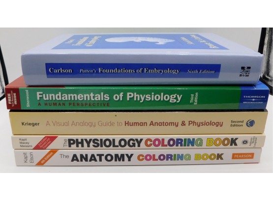 Assorted Lot Of Books - Anatomy & Physiology - Set Of Six Books