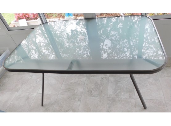 Glass Top Metal Framed Outdoor Table