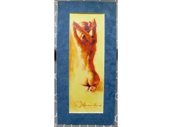Stylish Nude Silhouette Oil Painting On Canvas In Felt Border Frame