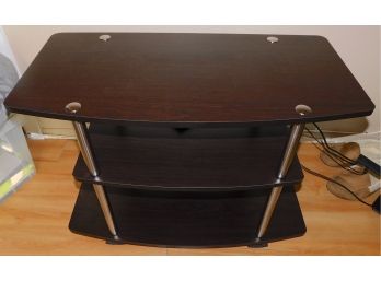 Durable Dark Brown Formica Three Tier TV Media Stand