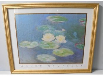 'Nympheas' By Claude Monet Art Print In Gold Tone Frame