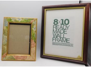 Wooden Picture Frames With Gold Tone Detail - Set Of Two