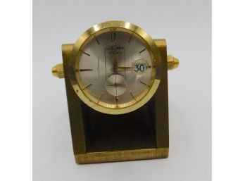 Rare Vintage Orbiter Antimagnetic Brass Small Desk Clock 17 Rubis