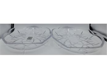 Gotham Cut Glass Serving Platter Set - Set Of Two